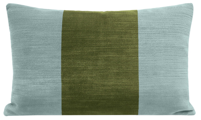 THE LITTLE LUMBAR :: STRIE VELVET // CERULEAN BLUE + OLIVE