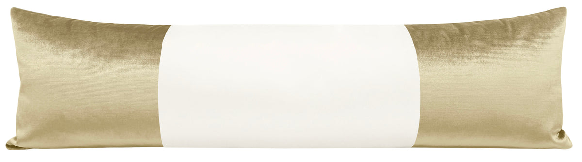 THE XL LUMBAR :: COLORBLOCK FAUX SILK VELVET // CHAMPAGNE – Little