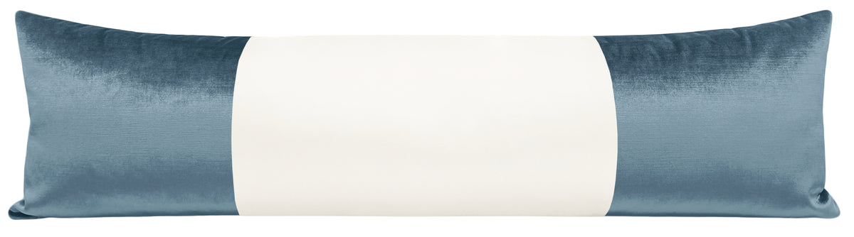 THE XL LUMBAR :: COLORBLOCK FAUX SILK VELVET // FRENCH BLUE