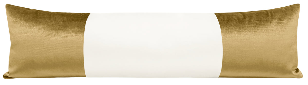 THE XL LUMBAR :: COLORBLOCK FAUX SILK VELVET // GOLD