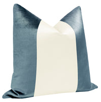 PANEL COLORBLOCK :: FAUX SILK VELVET // FRENCH BLUE + ALABASTER SILK