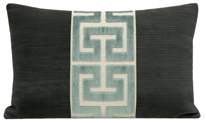 THE LITTLE LUMBAR :: STRIE VELVET // GRAPHITE + TURKISH GREEK TRIM