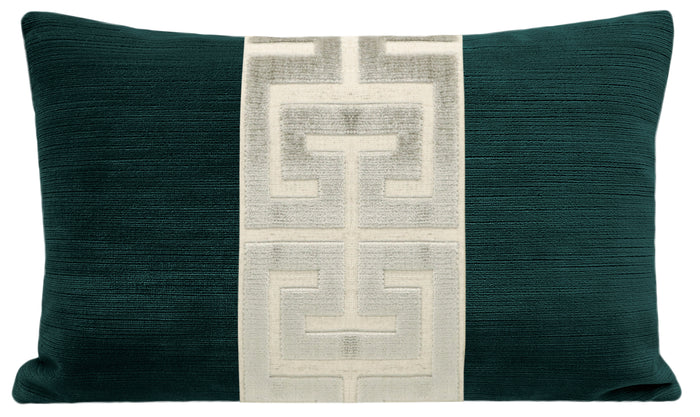 THE LITTLE LUMBAR :: STRIE VELVET // HARBOUR BLUE + PLATINUM GREEK TRIM