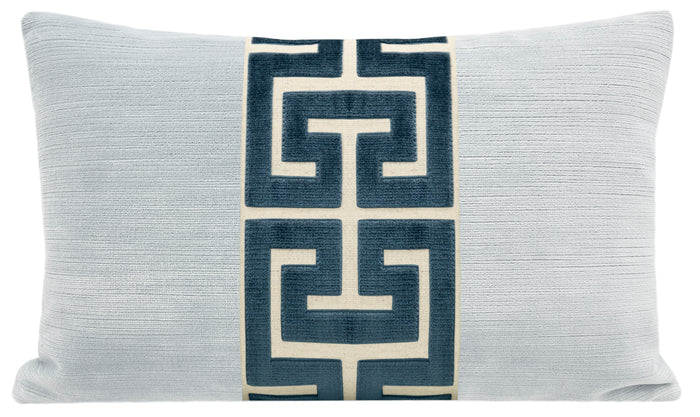 THE LITTLE LUMBAR :: STRIE VELVET // MIST + NAVY BLUE GREEK TRIM