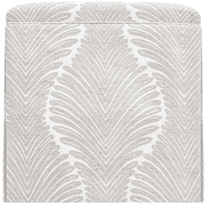 THE SKIRTED OTTOMAN :: MUSGROVE CHENILLE // DOVE GREY