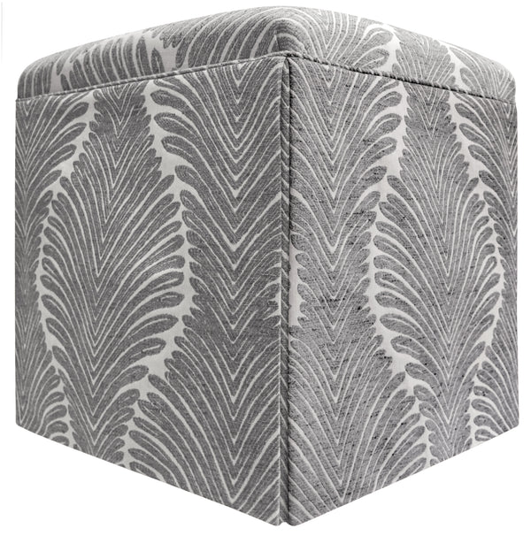 THE SKIRTED OTTOMAN :: MUSGROVE CHENILLE // CHARCOAL