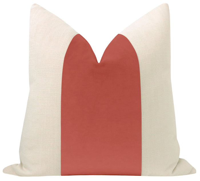 FINAL SALE : PANEL :: 22" X 22" CLASSIC VELVET // CORAL PILLOW COVER