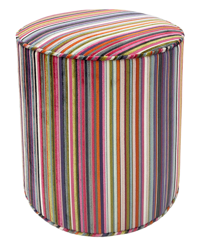 THE TIGHT ROUND OTTOMAN :: SOHO CUT VELVET  // MULTI