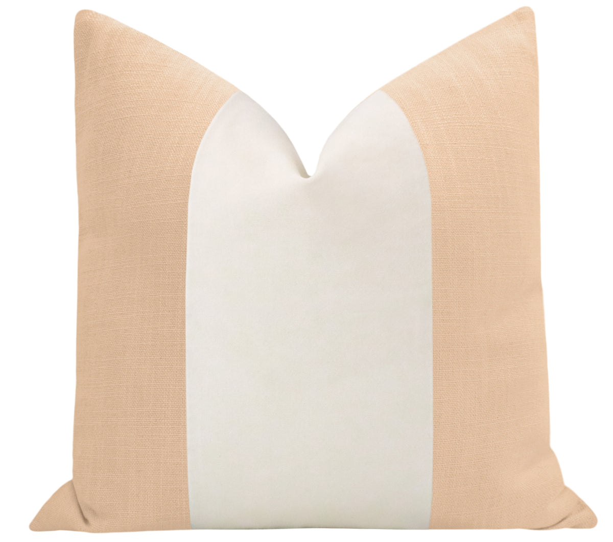 FINAL SALE : PANEL COLORBLOCK :: 22" X 22" SIGNATURE LINEN // CAMEO + ALABASTER PANEL PILLOW COVER