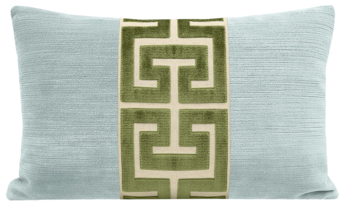 THE LITTLE LUMBAR :: STRIE VELVET // SPA BLUE + OLIVE GREEK TRIM