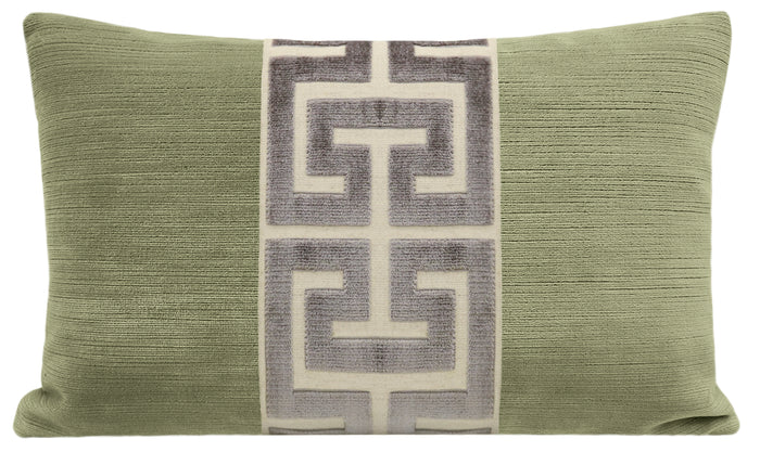 THE LITTLE LUMBAR :: STRIE VELVET // SPANISH MOSS + GRAPHITE GREEK TRIM