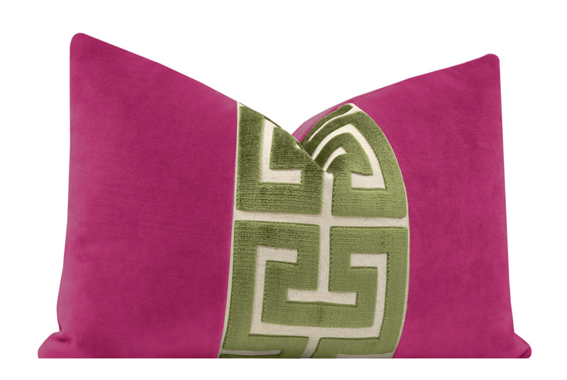 THE LITTLE LUMBAR :: SOCIETY VELVET // CERISE + OLIVE GREEK TRIM