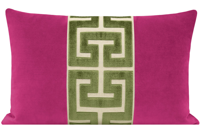 THE LITTLE LUMBAR :: SOCIETY VELVET // CERISE + OLIVE GREEK TRIM