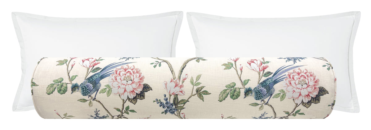 FINAL SALE : THE BOLSTER :: 9" X 48" CHINOIS GARDEN // CREME