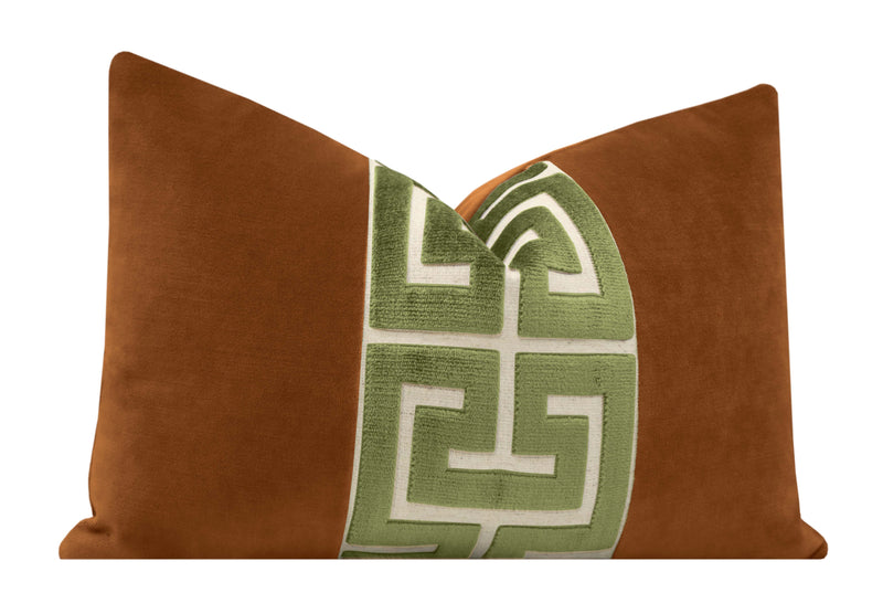 THE LITTLE LUMBAR :: SOCIETY VELVET // COGNAC + OLIVE GREEK TRIM