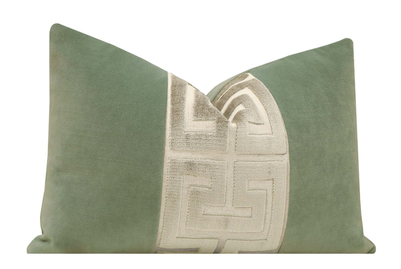 THE LITTLE LUMBAR :: SOCIETY VELVET // EUCALYPTUS + CASHMERE GREEK TRIM