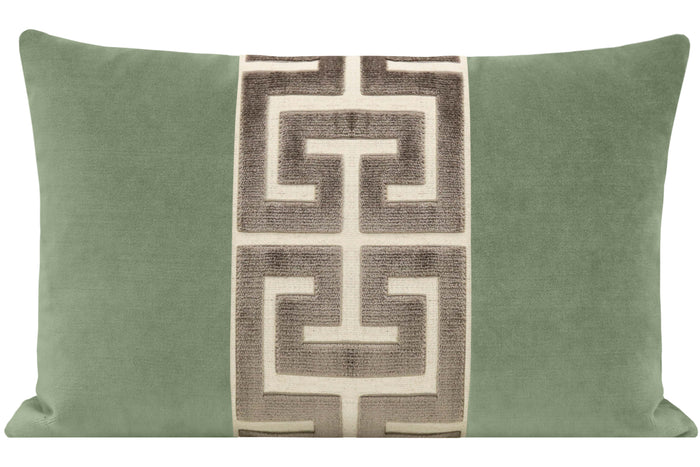 THE LITTLE LUMBAR :: SOCIETY VELVET // EUCALYPTUS + TAUPE GREEK TRIM