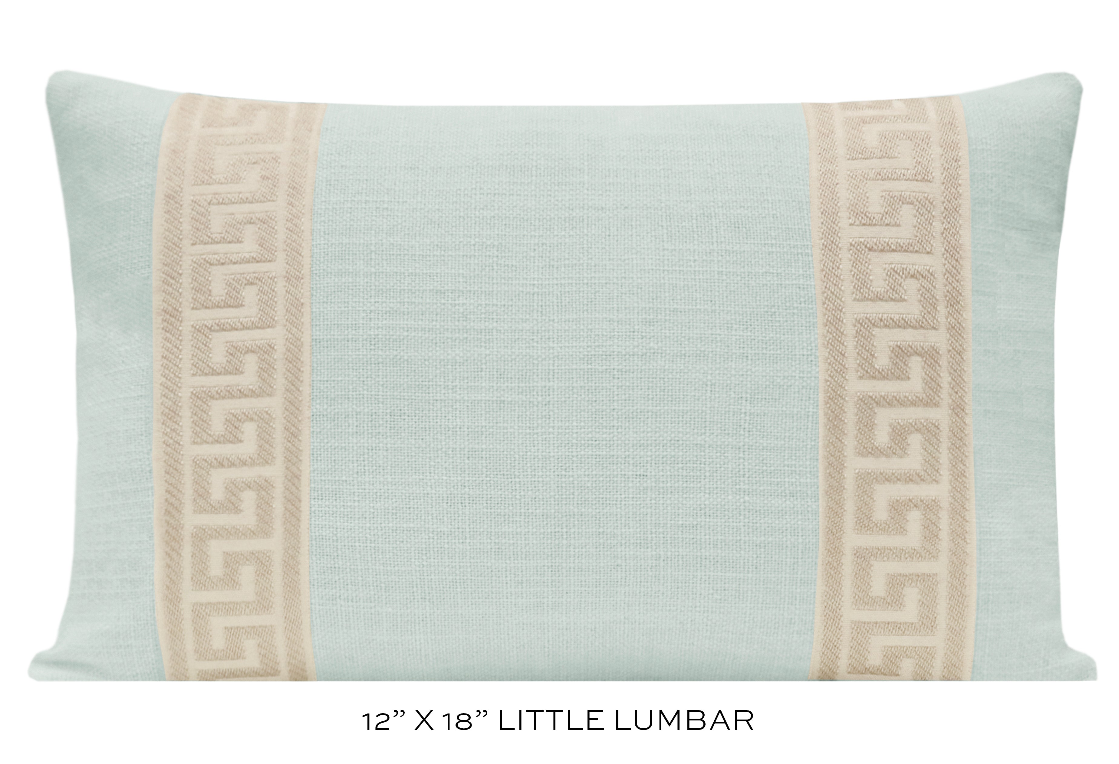 Greek key trim clearance pillow