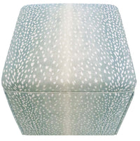 THE SKIRTED OTTOMAN :: ANTELOPE LINEN PRINT // SPA BLUE