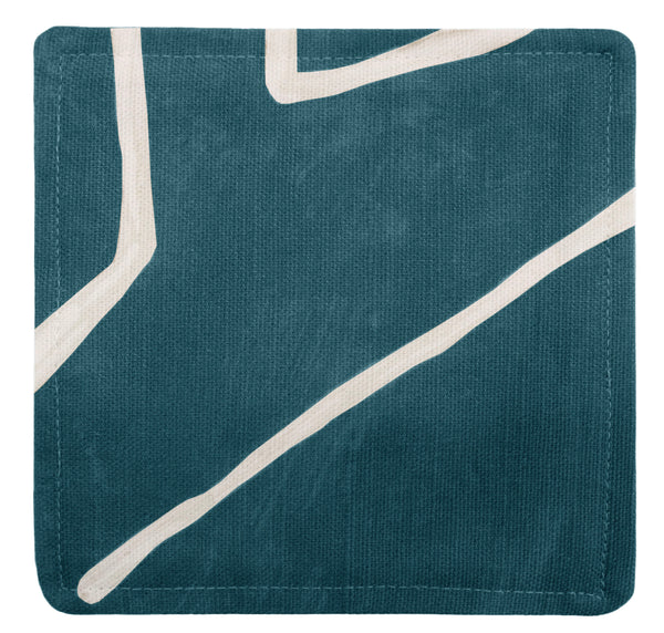 FINAL SALE : COCKTAIL NAPKINS :: GRAFFITO // TEAL + PEARL